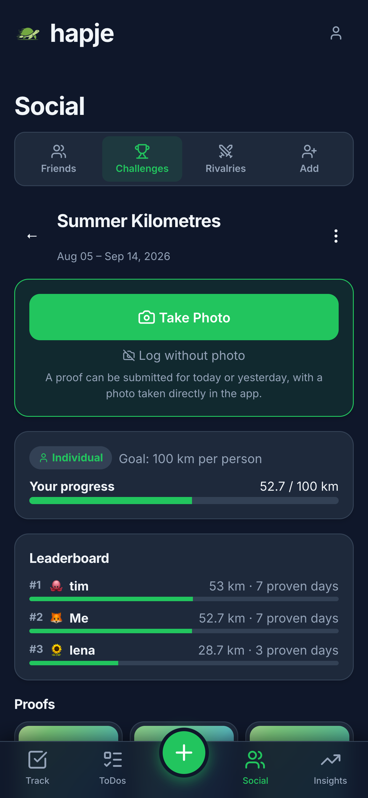 A challenge with photo proof